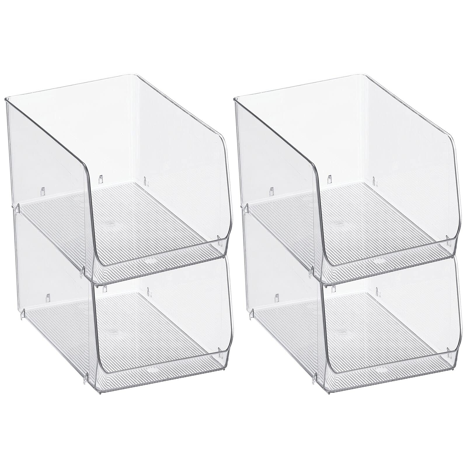 mDesign Stackable Plastic Food Storage Organizer Bin Basket with Open ...