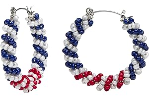 Madison Tyler Americana Collection Jewelry | Red White Blue Star Stud Dangle Earring | 4th of July Americana Flag Earrings | Independence Day Patriotic Earrings