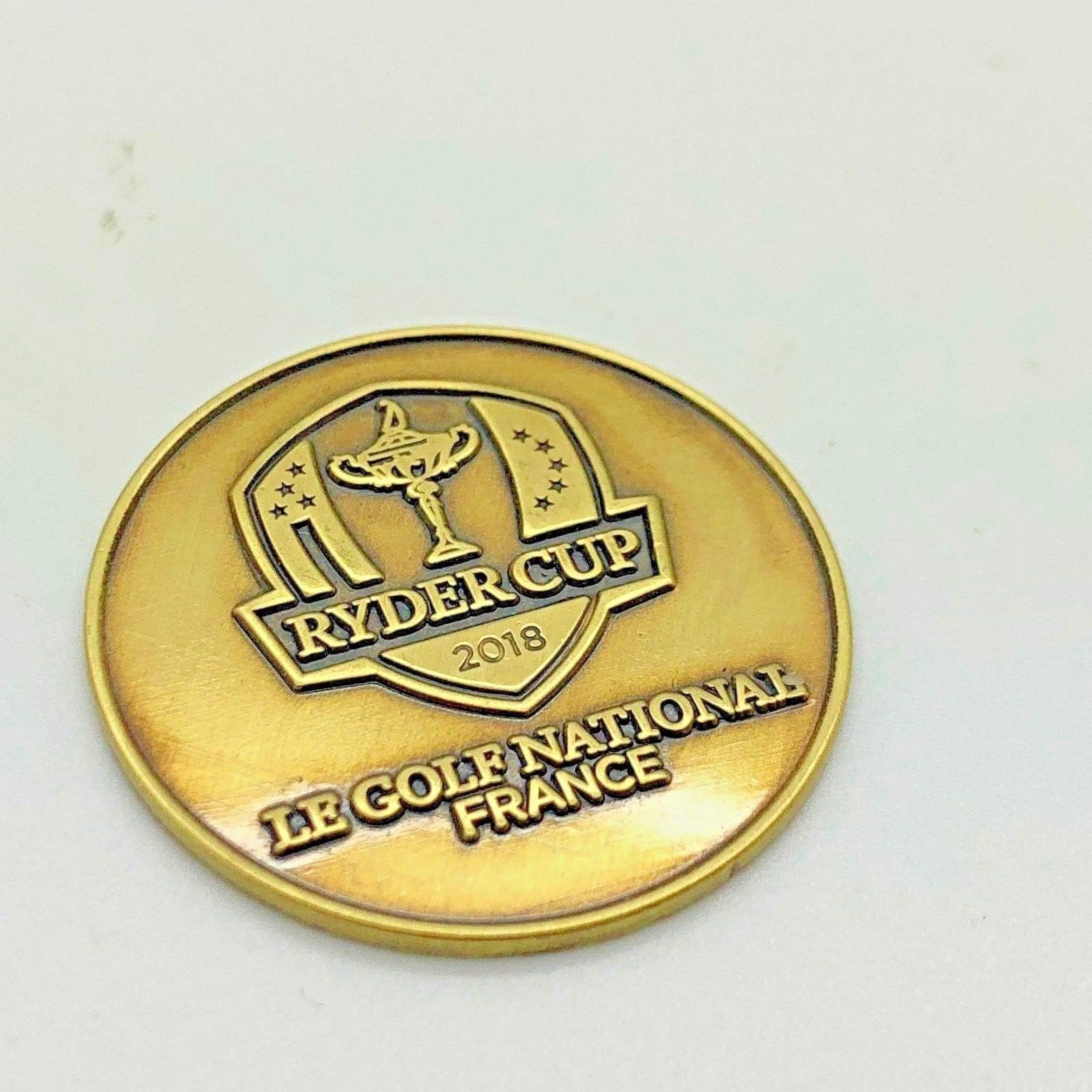 Ryder Cup 100% Official Merchandise 2018 Le Golf National France Ball Marker - Gold