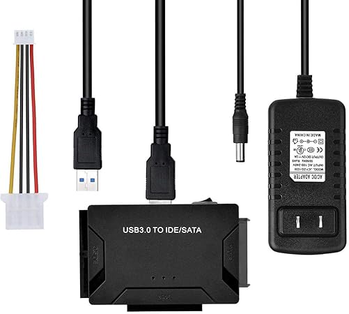 Amazon Com Jacobsparts Usb 3 0 To Sata Ide Adapter For 2 5 3 5 Hdd Ssd Hard Drive With Power Supply Computers Accessories