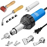 SWIGRANCE Hot Air Plastic Welder 1600W Plastic Welding Roofing Kit 110V, Vinyl PVC TPO Welding Handheld Plastic Hot Air Heat Gun Welding Torch with Various Nozzles