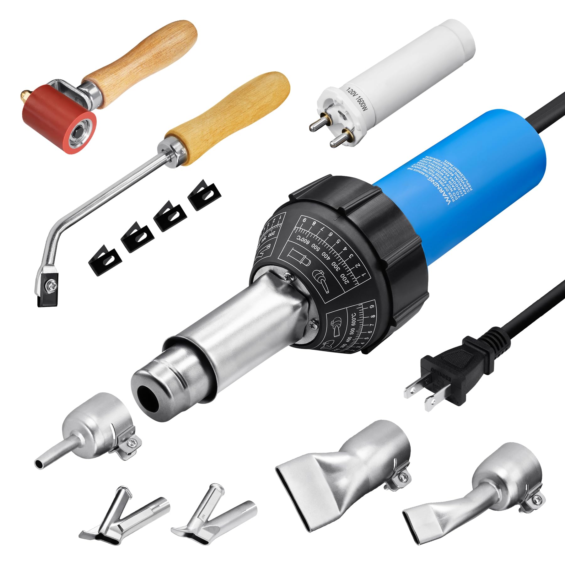 Photo 1 of SWIGRANCE Hot Air Plastic Welder 1600W Plastic Welding Roofing Kit 110V, Vinyl PVC TPO Welding Handheld Plastic Hot Air Heat Gun Welding Torch with Various Nozzles