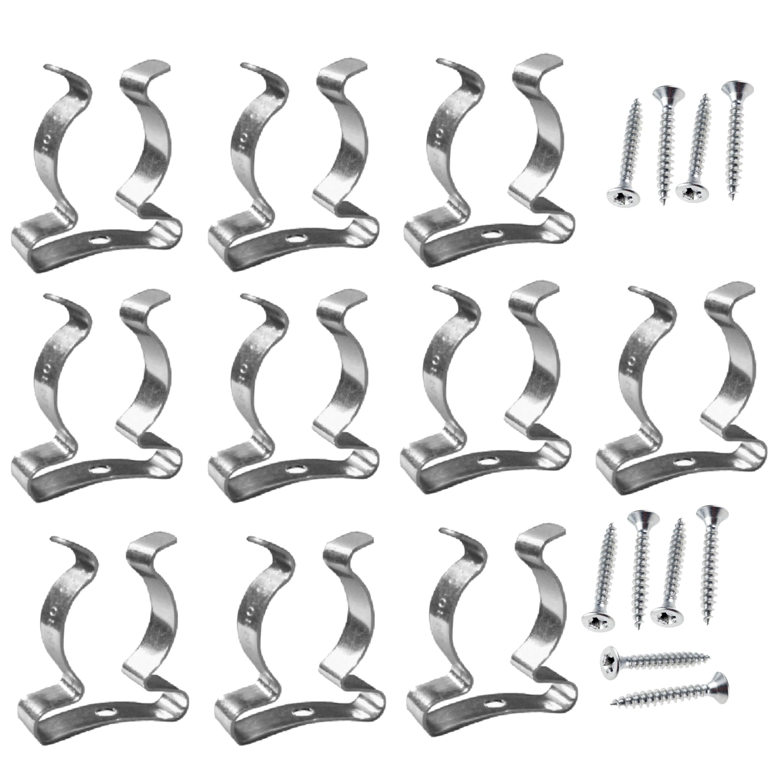 SISI UK Terry Tool Clips 38mm Garage/Shed Storage Grip Tidies Wall Mounted Tool Spring Terry Clips Storage Hangers for Garages Sheds Yards Cupboards Pack of 10 (with Screws).