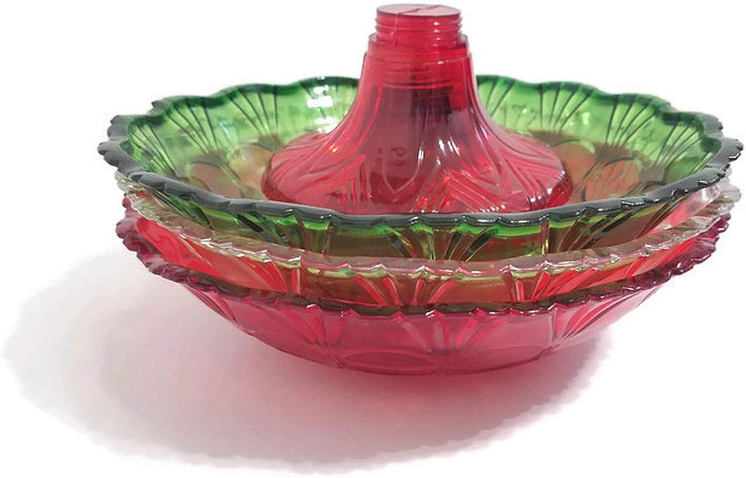 Christmas Serving Dishes Footed Plastic Nut Fruit 2, Red or