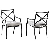 Amazon Brand - Ravenna Home Archer Steel-Framed Outdoor Patio Dining Chairs, Set of 2, 35"H, Gray