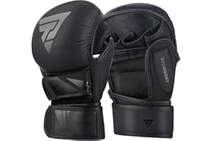 Valchiria MMA Gloves for Sparring Grappling, Hybrid Open Palm Martial Arts Mitts, Maya Hide Leather Wrist Support, Fighting Combat Sports MMA Boxing Glove for Men Women Punching Bag Muay Thai Training