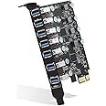 Sinefine PCI-E to USB 3.0 7-Port(7X USB-A) Expansion Card,PCI Express USB Add in Card, Internal USB3 Hub Converter for Desktop PC Host Card