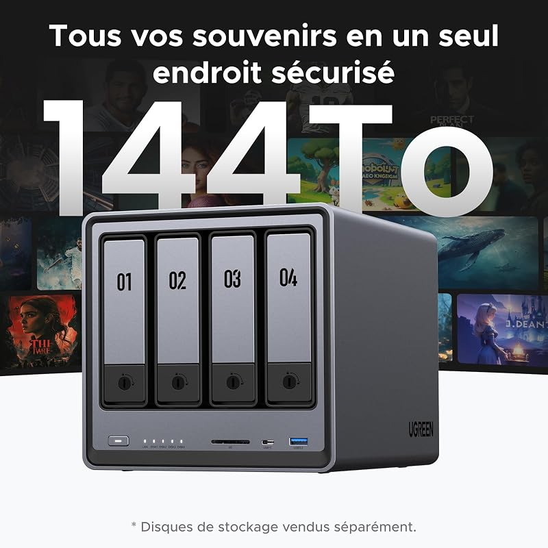 NASync DXP4800 Plus NAS 4 Baies, 8Go DDR5 RAM, Stockage en Réseau