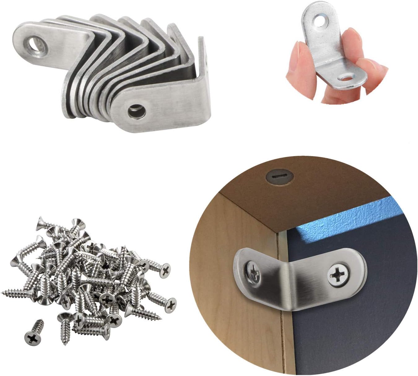 16 Packs L Bracket 30 x 30mm Corner Braces,YMAISS Stainless Steel Joint Right Angle Shelf Support Bracket with Screws: Home Improvement
