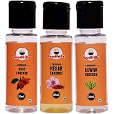 foodfrillz Rose Kewra &amp; Kesar Food Flavor Essence 90 ml (30 ml Each) for Cake.Cookiesice CreamsSweets
