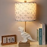 Hamucd Kids Dinosaur Table Lamp for Boys Girls Bedroom 23" Bedside Lamp for Children Gift Cute Small White Nightstand Lamp for Nursery(LED Bulb Included)