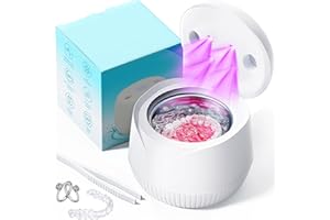 Ultrasonic Retainer Cleaner Machine - Upgraded 45kHz Ultrasonic Dental Cleaner for Dentures, Aligner, Mouth Guard, Whitening 