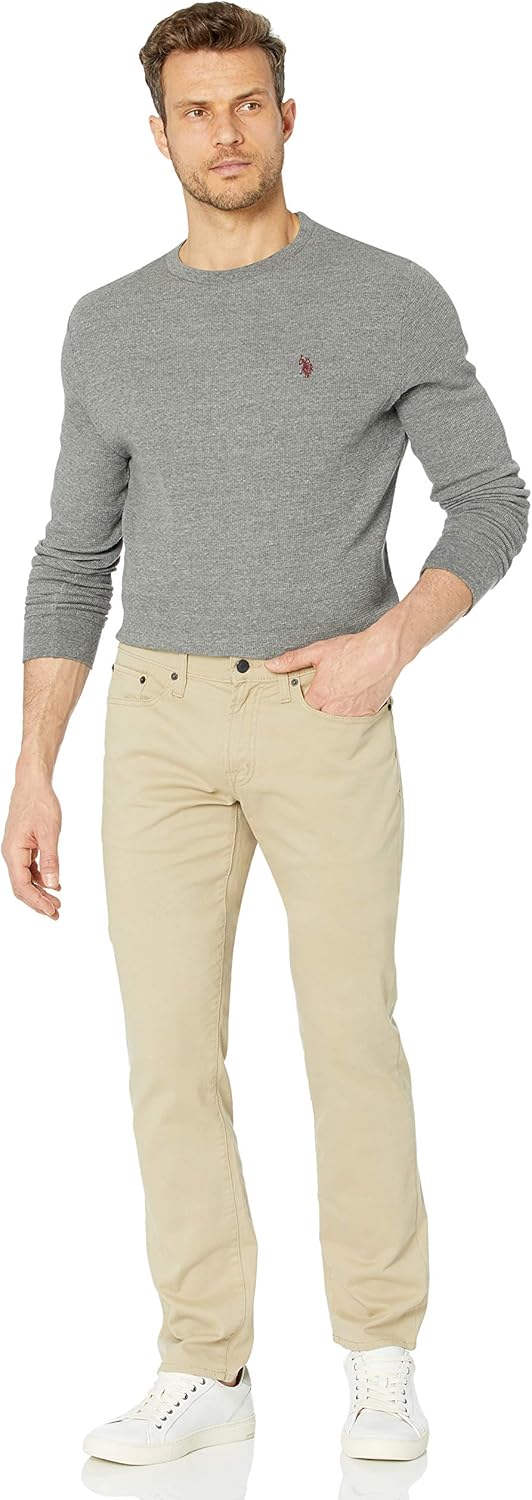 U.S. Polo Assn. Men's Long Sleeve Crew Neck Solid Thermal Shirt at  Men’s Clothing store