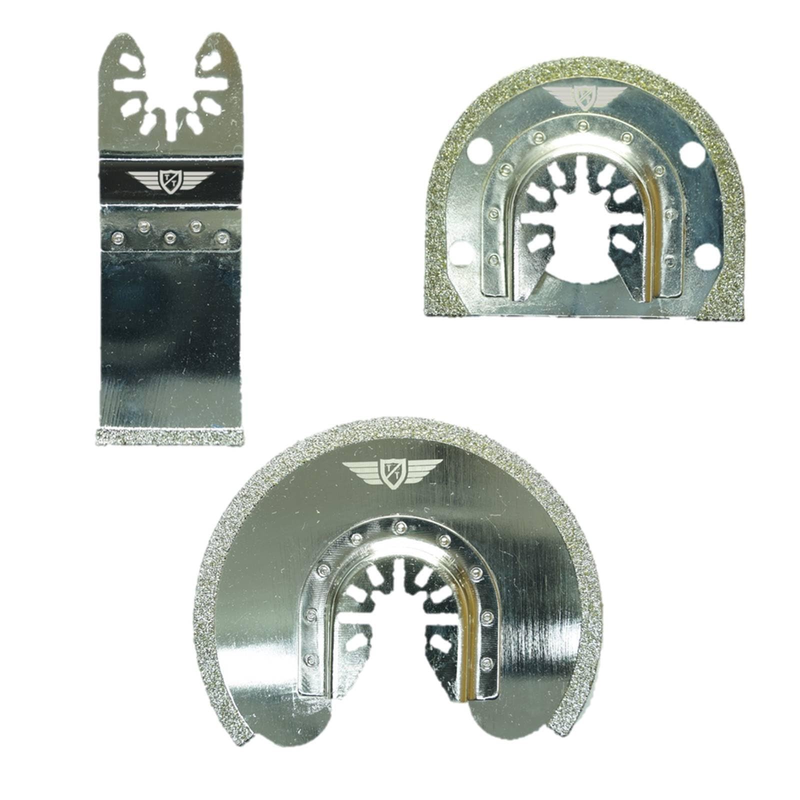 3 x TopsTools FAKD3B Fast Fit Diamond Grout Blades Compatible with Dewalt Stanley Black and Decker Bosch Fein (Non-StarLock) Makita Milwaukee Hitachi Parkside Ryobi Worx Workzone Accessories