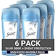 Secret Antiperspirant and Deodorant Women, Original Unscented Invisible Solid, pH Balanced, 2.6 Oz (Pack of 6)