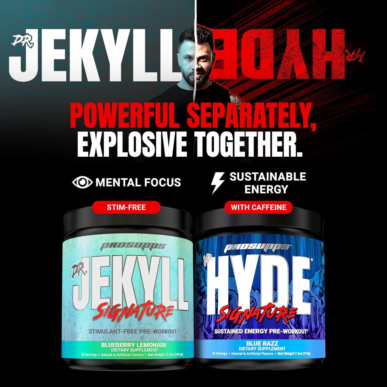 PROSUPPS Mr. Hyde Signature Pre Workout Powder with Creatine, Beta Alanine & Caffeine - Performance, Energy & Endurance - Clean Fitness & Gym Supplements for Men & Women (Watermelon, 30 Servings)