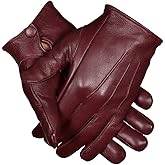 Men's Dress Leather Gloves (Large, Burgundy)