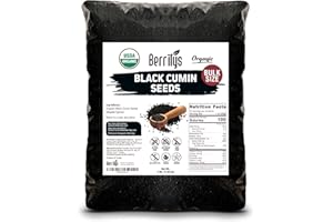 Black Cumin Seeds, Organic, Berrilys, 5 LB, Also Known As Nigella Sativa, Kalonji, Black Seed, Great for Baking, Cooking and Bread Making, Vegan, Keto Diet
