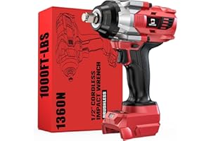 Cerycose Cordless Impact Wrench 1/2 inch for Milwaukee 18V Battery, 900Ft-lbs (1200N.m) Brushless High Torque Impact Gun (No Battery)