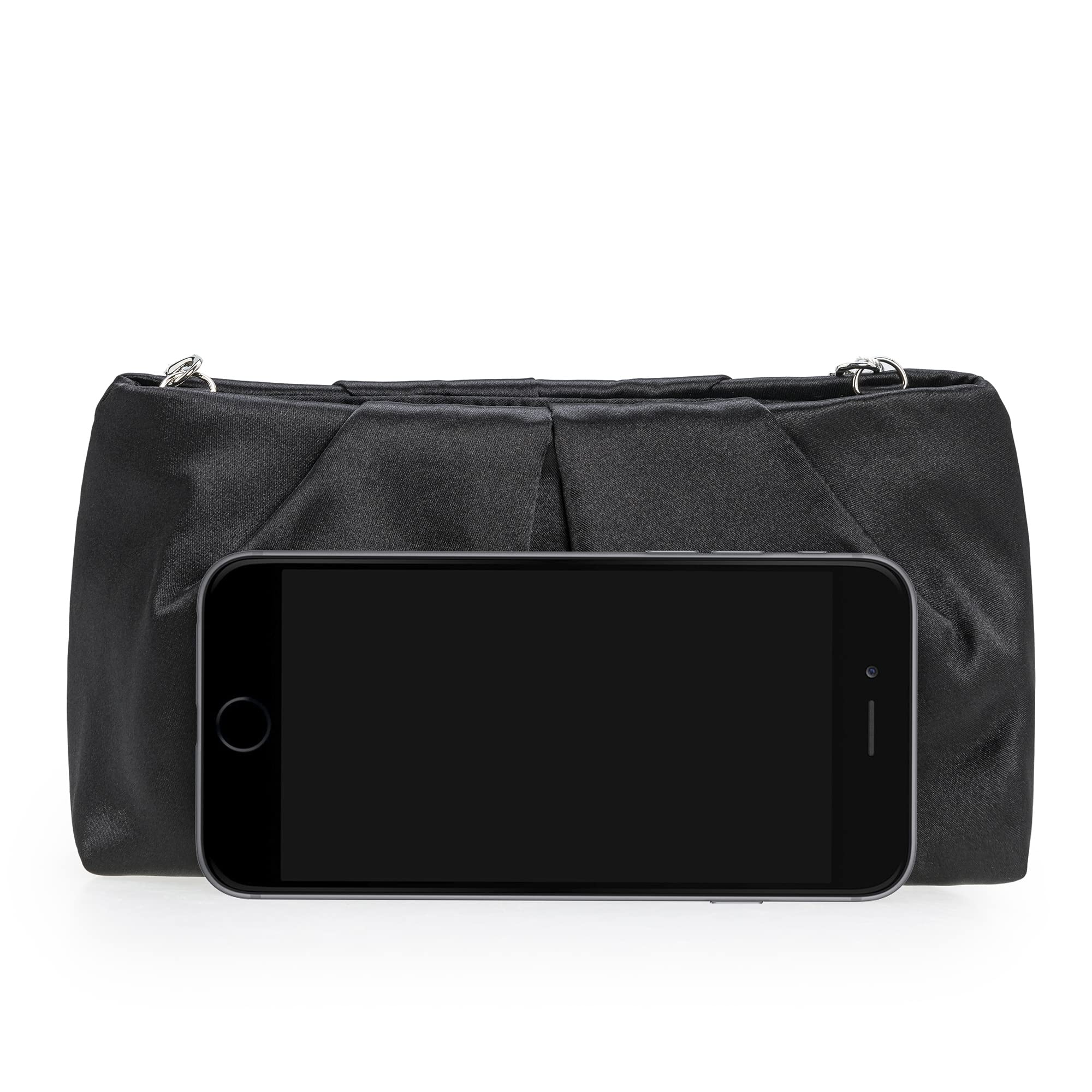 CHARMING TAILOR Evening Bag Women Wedding Party Handbag Small Dressy Formal Purse Pleated Satin Clutch