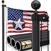 25FT Heavy Duty Flag Pole Kit, Real 11 Gauge Aluminum, 2.4" Large Bottom Tube, True Glory Edition,In Ground Flagpole for Outside House,Residential & Commercial, Gift Box Packaging-120MPH Wind Tested