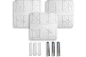 Cannon Sports Pro Style Set of 3 Bases for Baseball and Softball – 15" x 15" Molded Base Set with Waffle Bottom & Anchors - Includes 1st, 2nd, 3rd Base