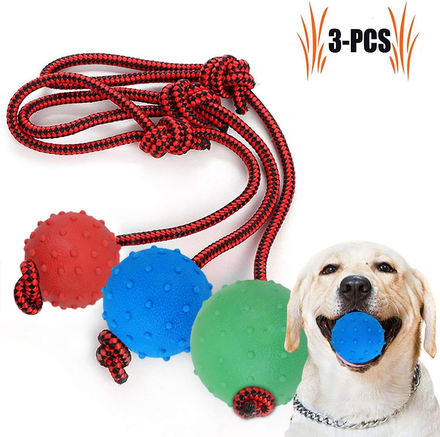 Pet Supplies Legendog 3 Pcs Dog Chew Toys, Durable Tough Ball Dog