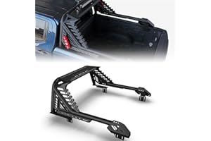 KOKSHELY Heavy-Duty Roll Bar for F-150/250, Silverado 1500, Ram 1500/2500, Sierra, Tundra, Adjustable No-Drill Roll Bar, Light Mount Ready,Fits Open Beds & Retractable Hard Tonneau Covers with Rails