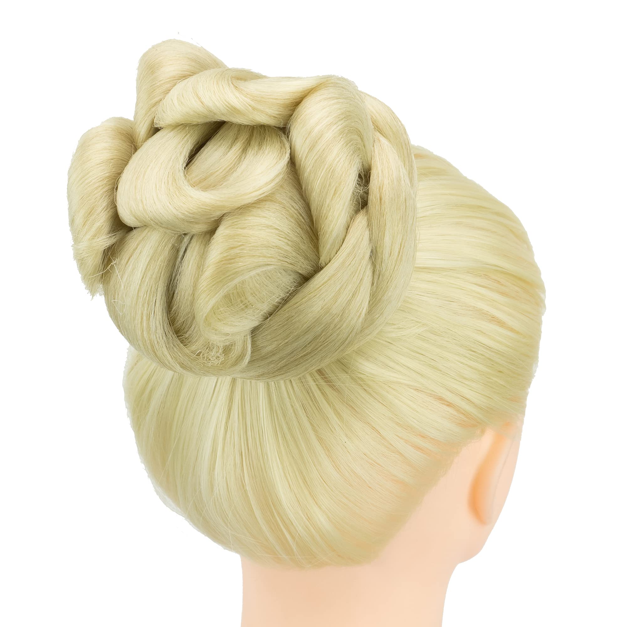 IMISSU Braided Mess Curly Chignon Dancer Hair Cover Donut Hairpieces Scrunchies Hair Buns Wig Updo for Party (Dirty Blonde)