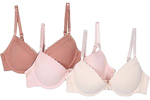 TAHARI Girls 3-Pack Structured Wire Bras