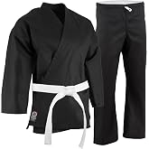 Proforce 5oz Ultra Light Weight Karate Gi/Uniform - Black - Size 6