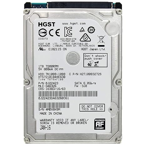Hgst Hts721010a9e630 Hdd 25 1 Tb Nero