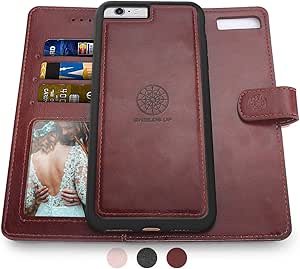 Shields Up iPhone 6S Plus Case/iPhone 6 Plus Case,[Detachable] Magnetic Wallet Case,Durable and Slim,Lightweight with Card/Cash Slots,[Vegan Leather] Cover for Apple iPhone 6S Plus/6 Plus -Brown