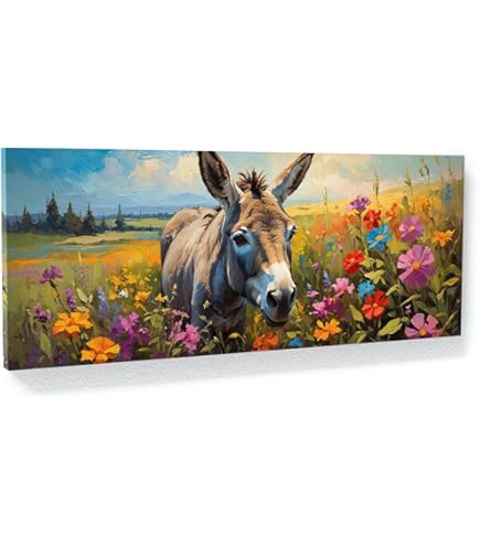 Amazon.com: Stupell Industries Donkey Peering Happily Casual