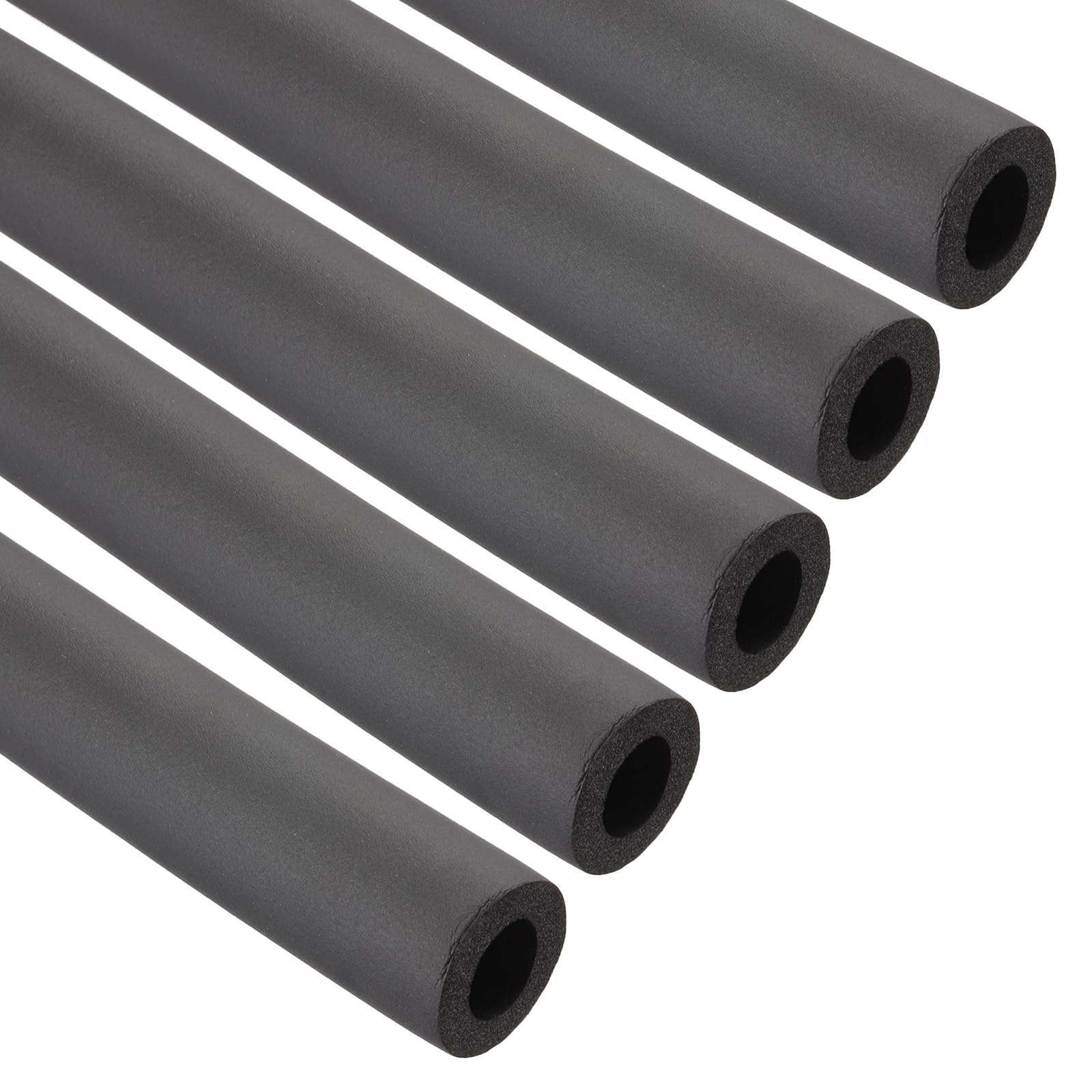 Photo 1 of PATIKIL 3/4"(19mm) ID x 6Ft Pipe Insulation Foam Tube, 5Pcs Pipe Cover Wrap Roll Bar Padding Tubing for Handle Grip HVAC Outdoor Air Conditioner Units, Black