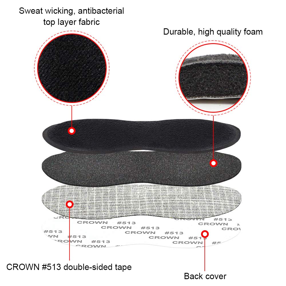 Dr. Foot\'s Heel Grips for Ladies Shoes, Shoes Too Big, Back Inserts Protect from rubbing and Slipping for Men and Women (Black)