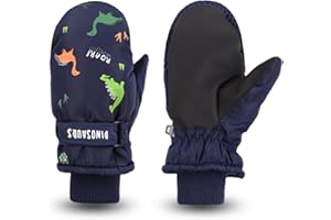 JANGANNSA Winter Toddler Mittens Boys Girls Snow Mitten Fleece Warm Kids Gloves Cold Weather