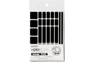 Non Slip Grip Stickers GRIPLUS Rectangle (Black, 100×148mm) - Reusable Adhesive Pad for Desk, Phone, Mouse, Office, Multi-Purpose