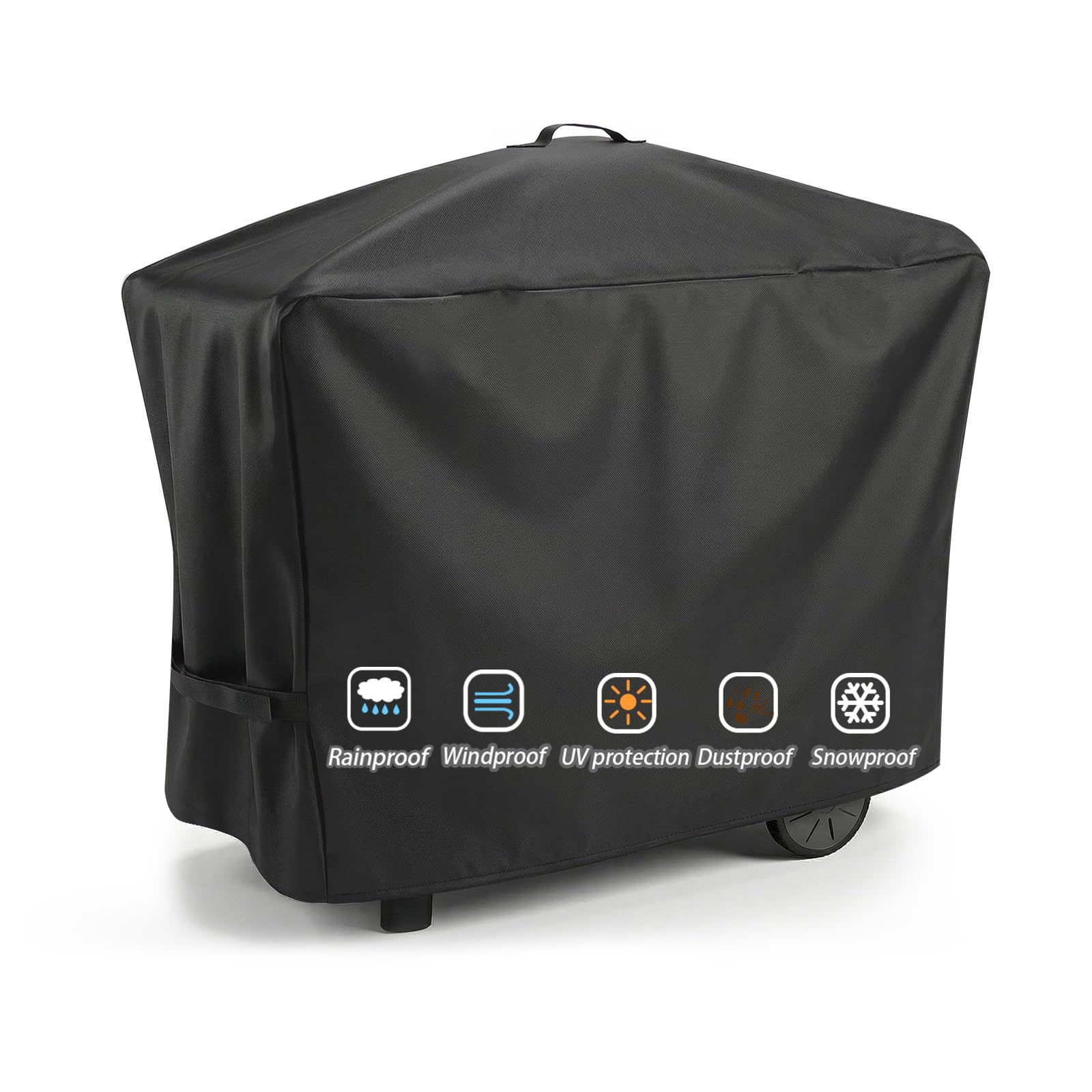 Photo 1 of 57 Inch Grill Cover for Weber Q Grill, 7112 Grill Cover for Weber Q2000, Q2200, Q2400, Q300, Q3000, Q3200 Gas Grills, Heavy Duty Waterproof BBQ Gas Grill Cover, Straps for Fix with Handles, 600D