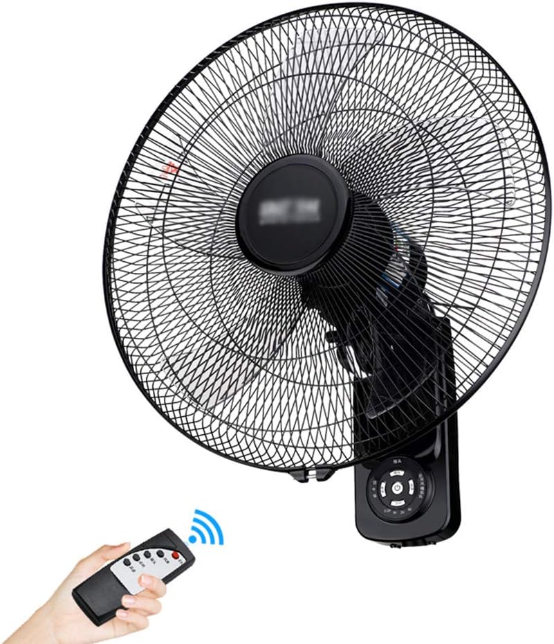 Wall Fan / 18-inch Oscillating Fan with Remote Control and Timer, 3-Speed Quiet Cool Fan for Outdoor, Office, Commercial and Industrial, Black