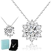 MOOSEA Moissanite Snowflake Necklaces for Women, 925 Sterling Silver Anniversary Birthday Gifts for Mom Her, Jewelry Gifts Snowflake Moissanite Pendant Necklace