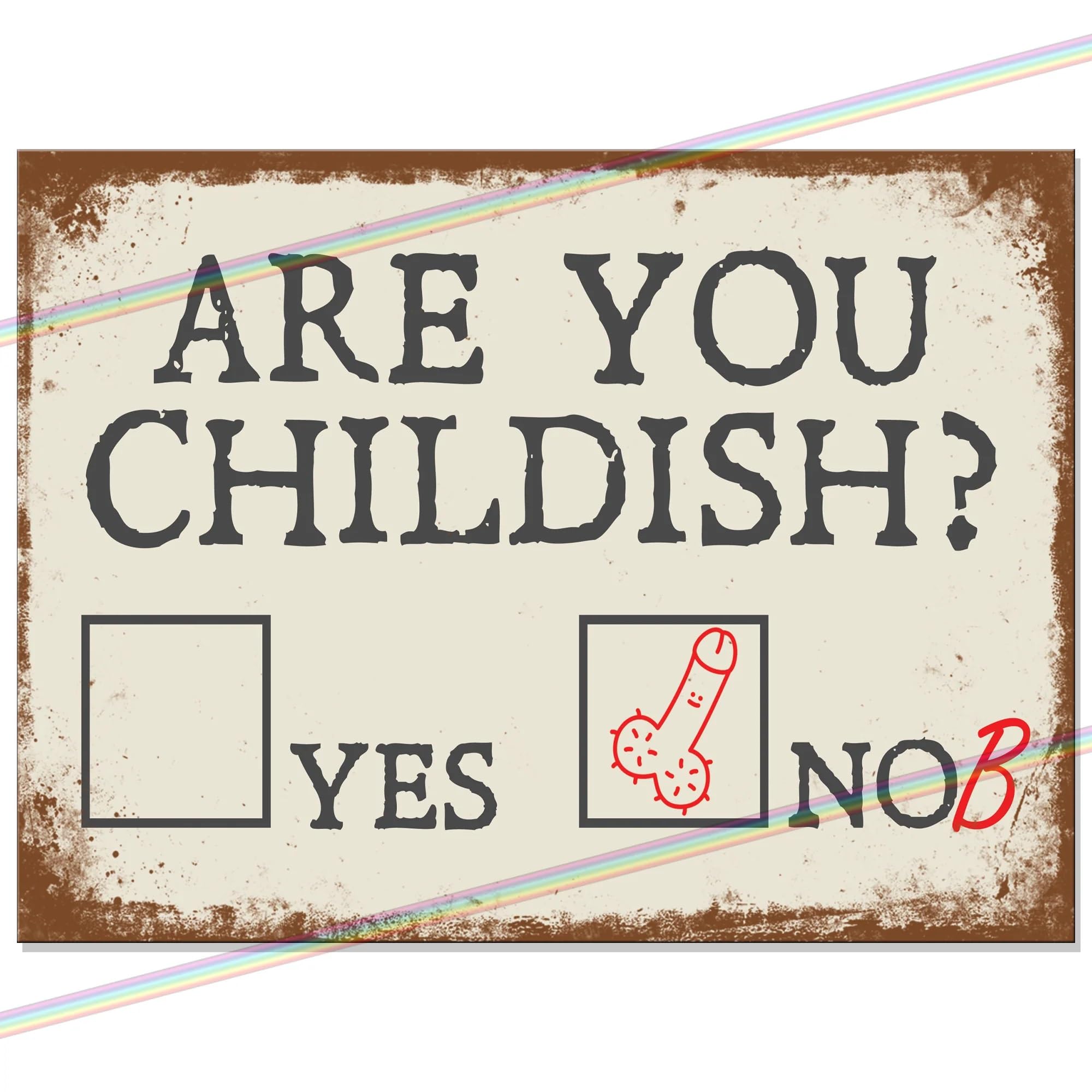 "Are You Childish?" Funny Metal Bar Sign | Retro Wall Plaque for Home Pub, Garage & Man Cave Decor | Witty Father's Day Gift 2026 | Vintage Memorabilia, 20cm x 15cm, Made in UK