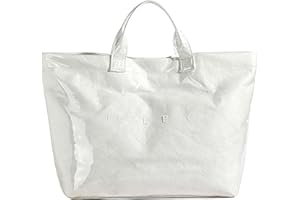 URAWOW Kraft Paper Tote Bags with PVC Surface for Women Top-handle Bag Vintage Clear Purses Handbag Satchel