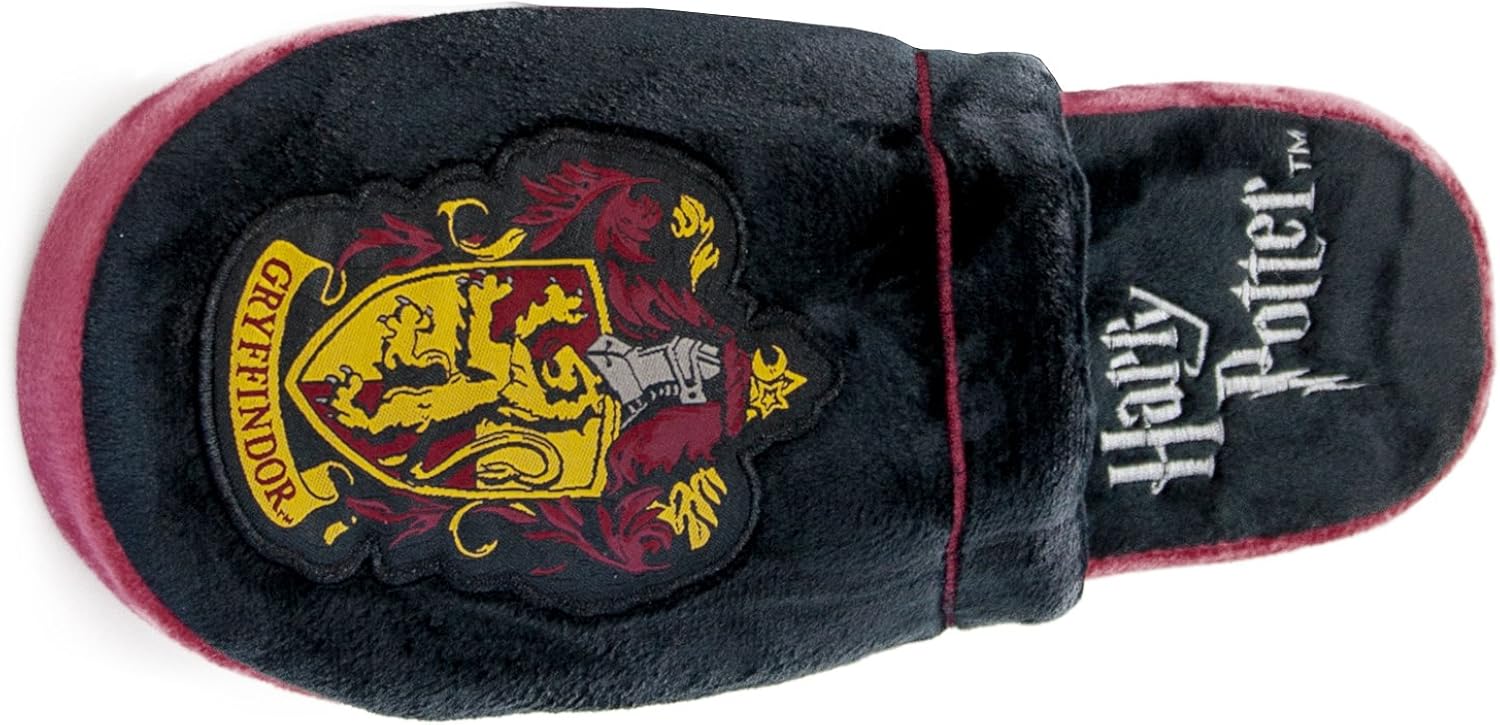 Harry Potter Groovy Uk Gryffindor Adult Mule Slippers, 8/10 UK, Black/Burgundy, Black Burgundy - Image 3