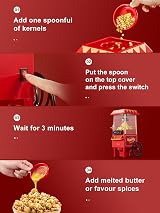 Reemix Popcorn Maker 1200W No Oil Hot Air Quick Popcorn Under 3 Minutes view 2