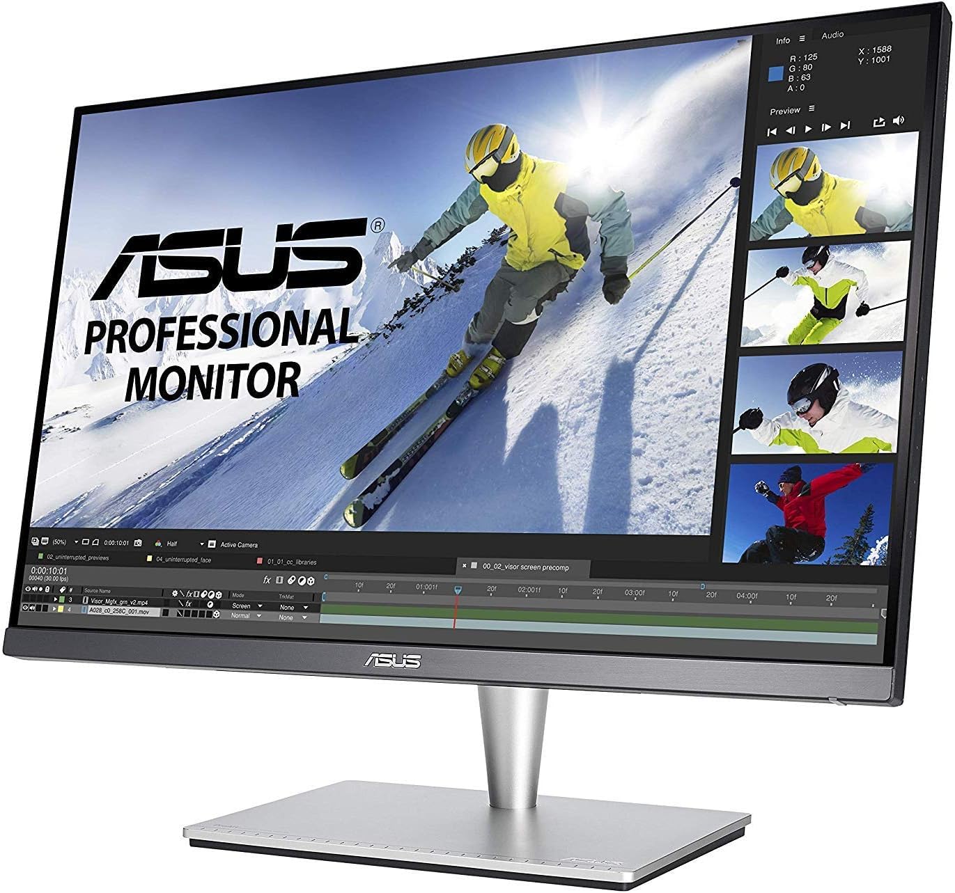 ASUS ProArt Display PA24ACRV Professional Monitor, 24 Inch (23.8 Inch viewable), IPS, QHD(2560x1440), 95% DCI-P3, ΔE<2, Calman Verified, USB-C PD 96W, VESA DisplayHDR 400, VESA MediaSync