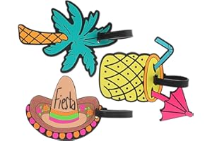 Mikikit 3pcs Cute Hawaiian PVC Soft Rubber Luggage Tags for Suitcases and Bags Unique Beach-Themed Baggage