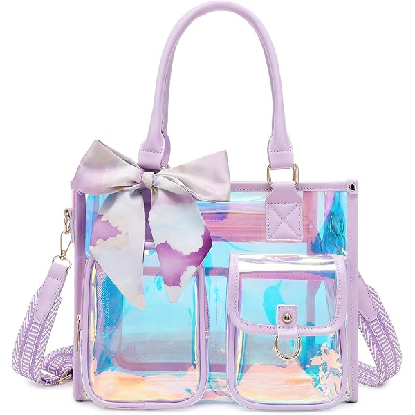 Amazon.com: Clear Beach Bag Women Handbag Large Swim Tote  display picture 1