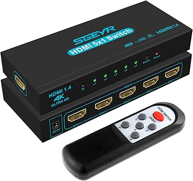 Sgeyr 5 X 1 Hdmi Switch 1 4 5 Ports Hdmi Commutateur 5 En 1 Out Switcher