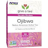 NOW Foods Give a Tea&trade; Ojibwa Tea, Herbal, Caffeine-Free, 24 bags, traditional North American blend for overall wellness